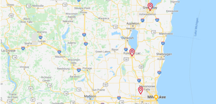 Visit any of our store locations in Green Bay, Madison, Milwaukee, or Fond du Lac Store locations located in Fond du Lac, Madison, Milwaukee, & Green Bay